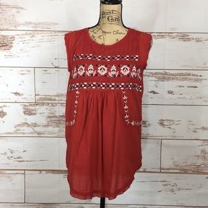 Long Tank Top with Embroidery